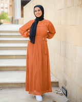 Accordion Dress - Dotted Havan