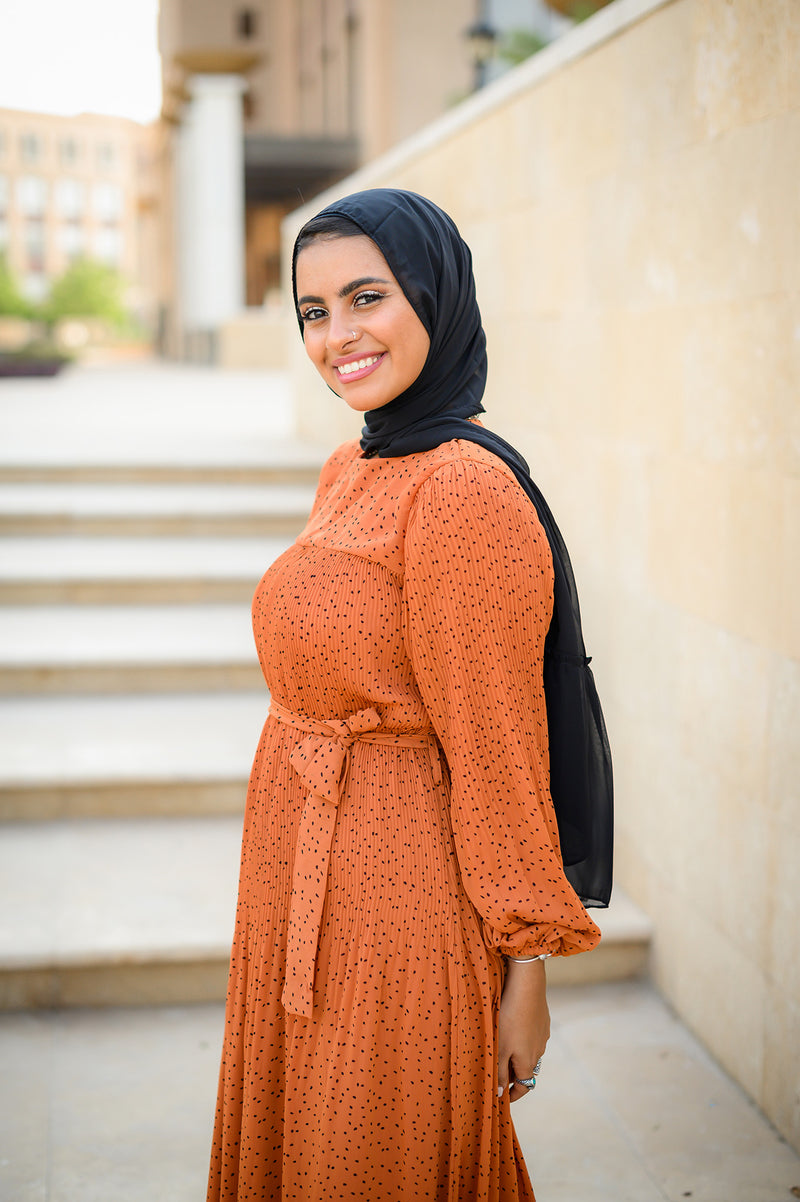 Accordion Dress - Dotted Havan