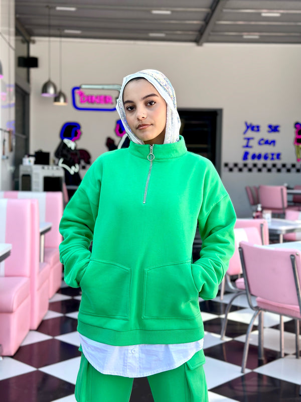 Teens Sports Sweatshirt-Green