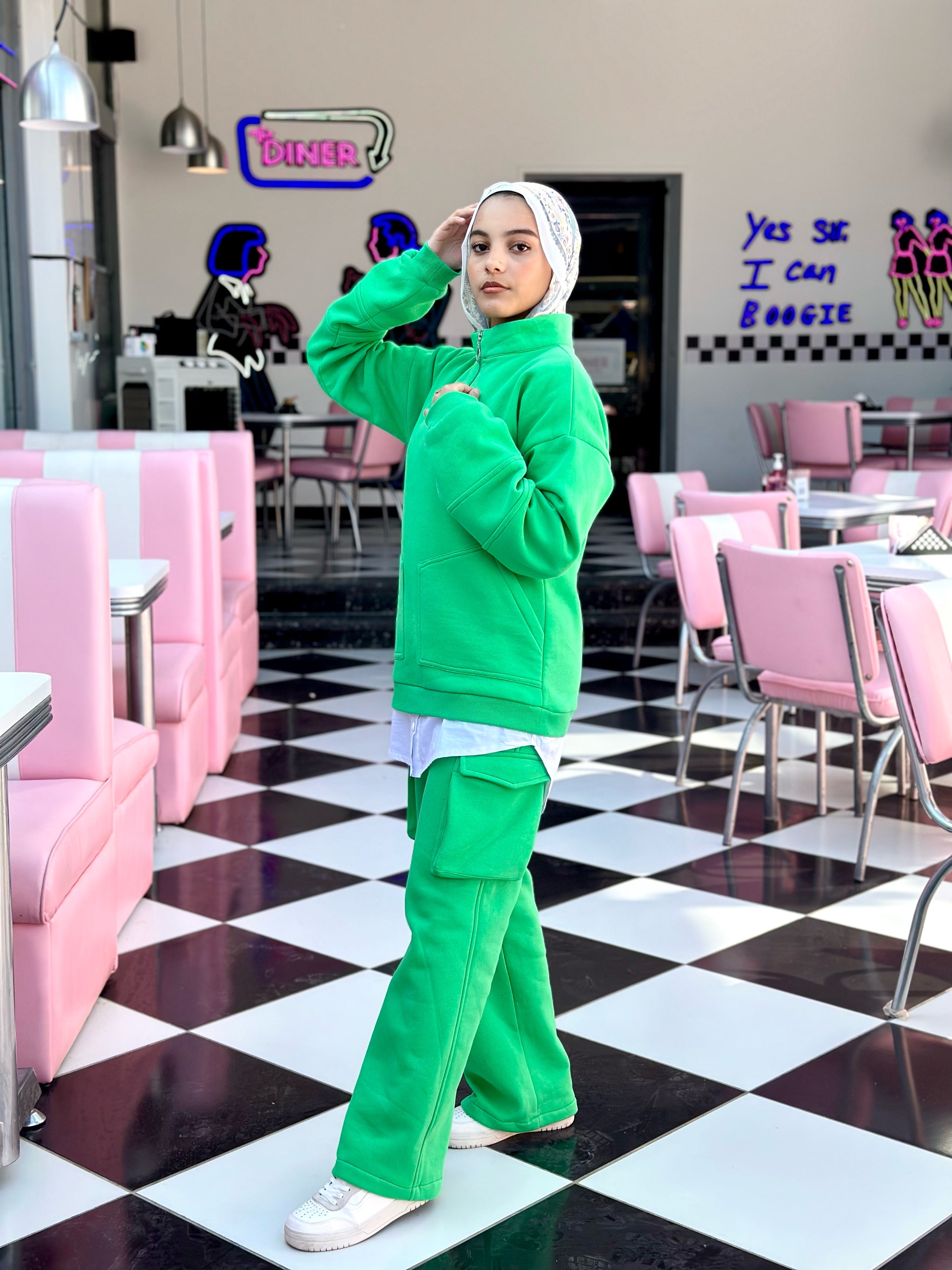 Teens Sports Pants-Green