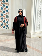 Cross Stitch Abaya-Red