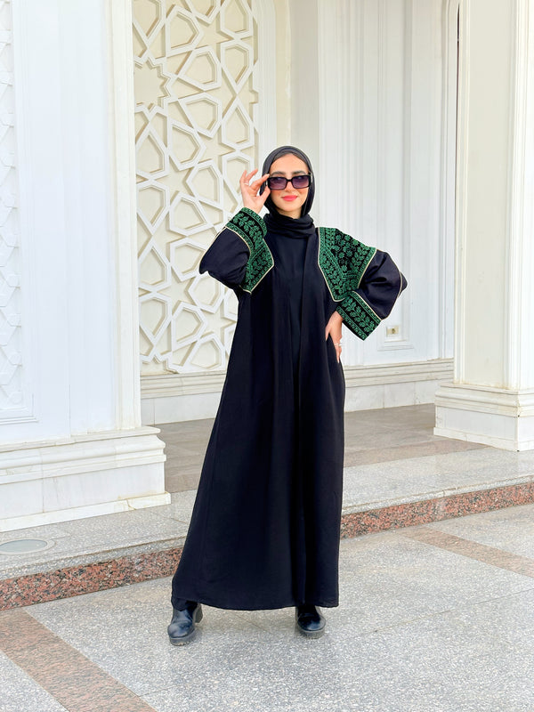 Cross Stitch Abaya-Green