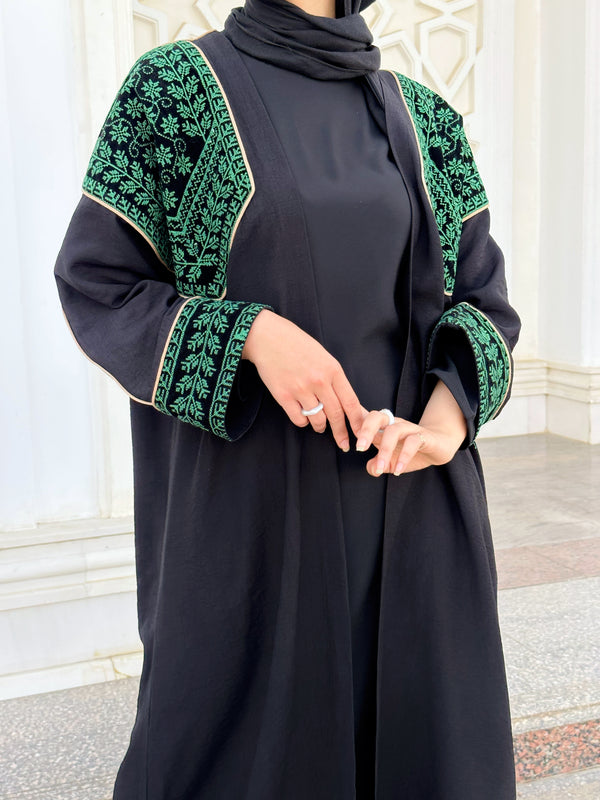 Cross Stitch Abaya-Green