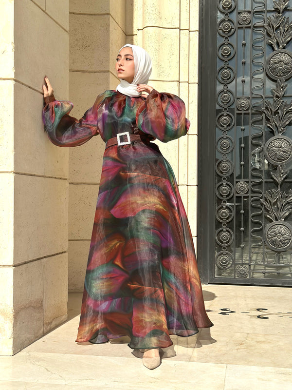 Organza Dress-Multicolored