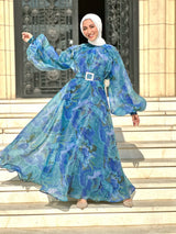 Organza Dress-Blue