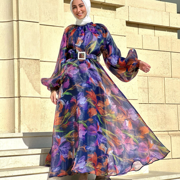 Organza Dress-Purple – Hijab Boutique