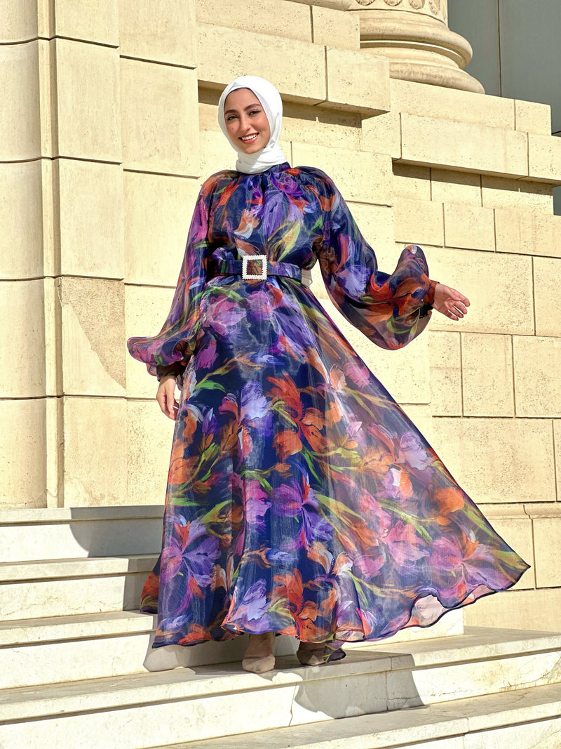 Organza Dress-Purple