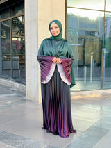 Gradient Pleated Satin Dress-Purple (available only at stores)