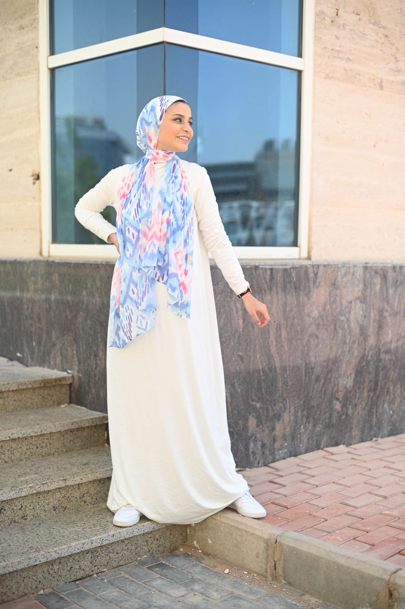 Summer Basic Sleeves Dress-White